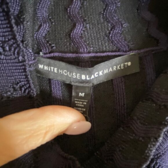 WHBM Mock Turtleneck Dark Navy SZ M - Picture 6 of 6